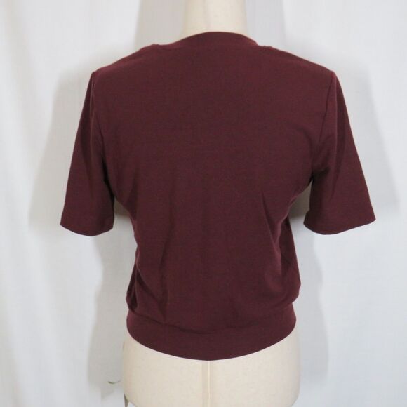 OGL Lyocell Wool Blend Crewneck Banded Hem Brami Top Ruby Berry Size Medium - Picture 7 of 9